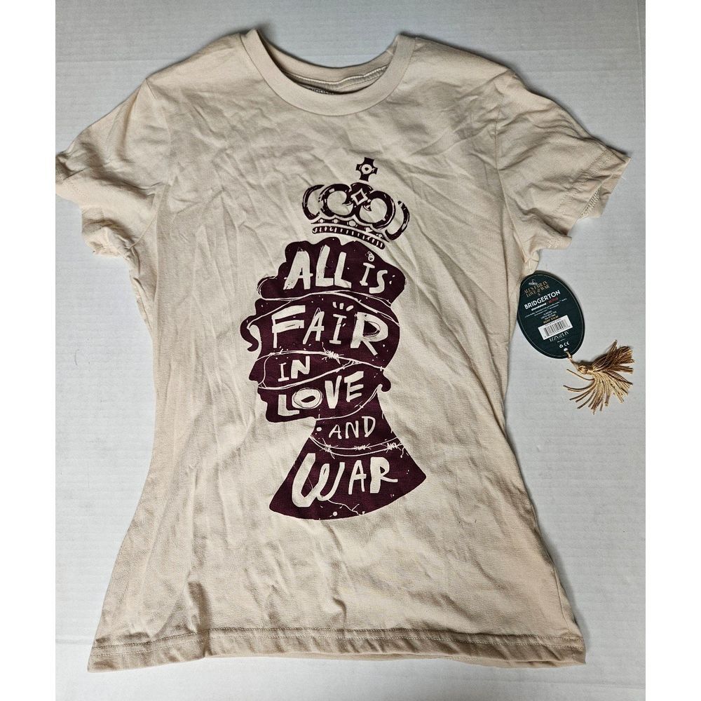 Bridgerton‎ Small Beige Short Sleeve Tee New